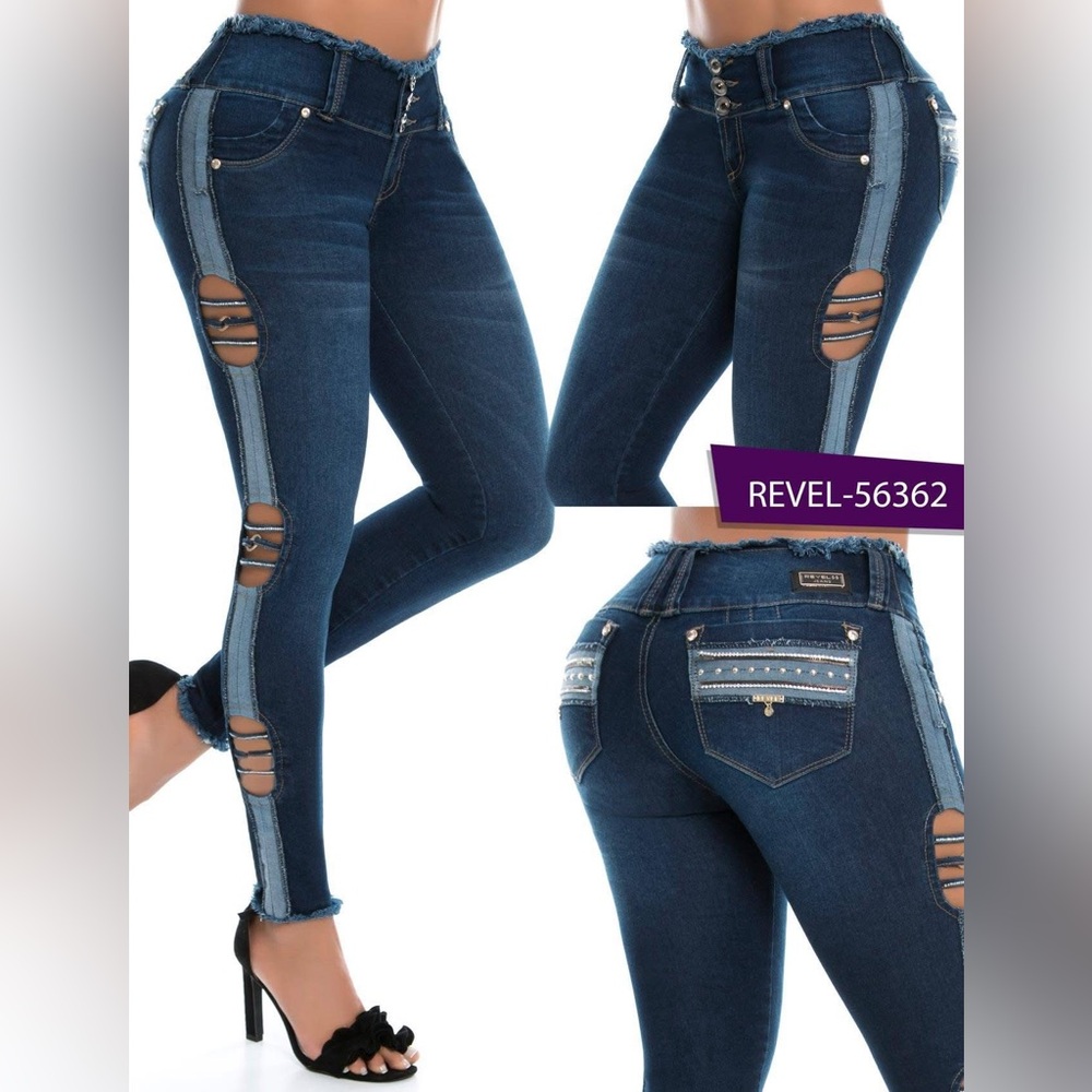 Women's Blue Distressed Jeans